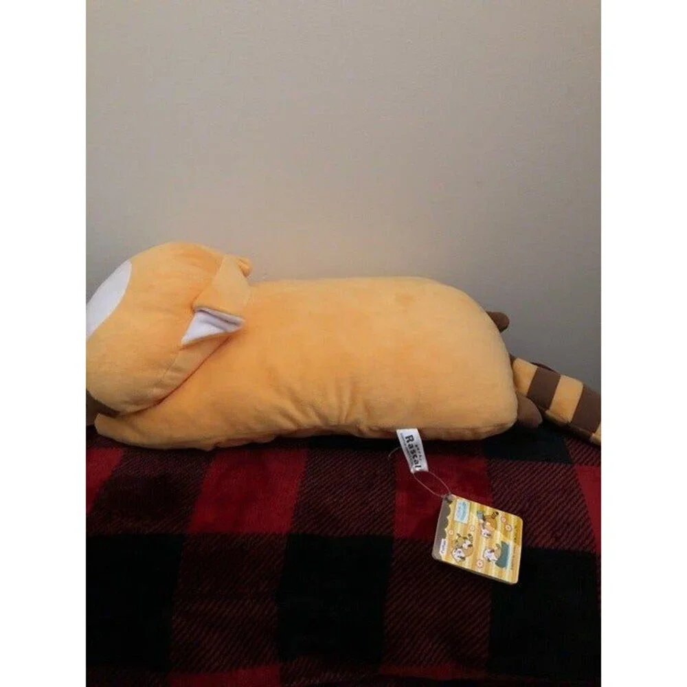 Furyu Puchi Rascal Raccoon Laying Down (Closed Eyes) Cushion Toreba Prize Plush